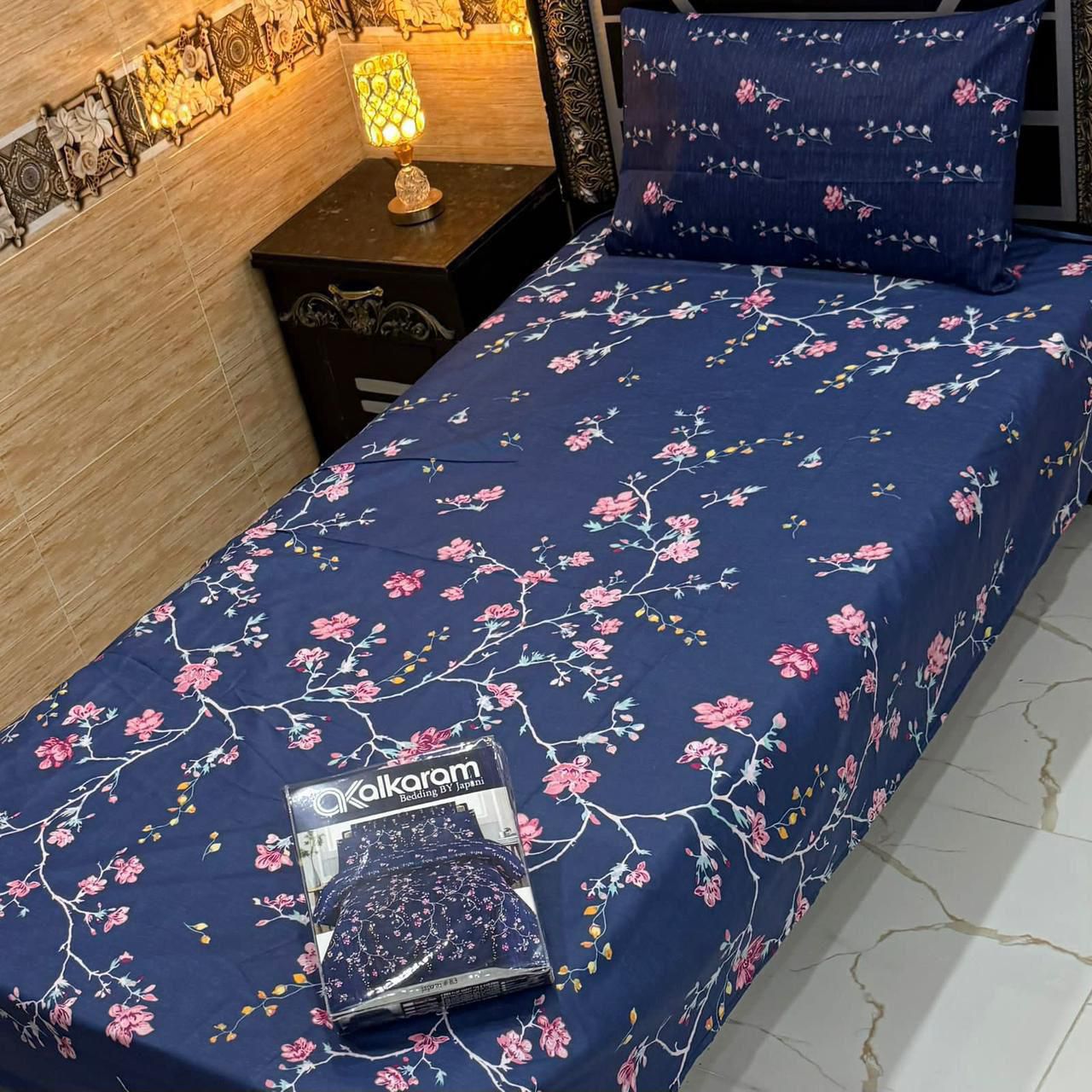 alkaram 4Pc Cotton Single Pair Bedsheet