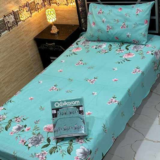 alkaram 4Pc Cotton Single Pair Bedsheet