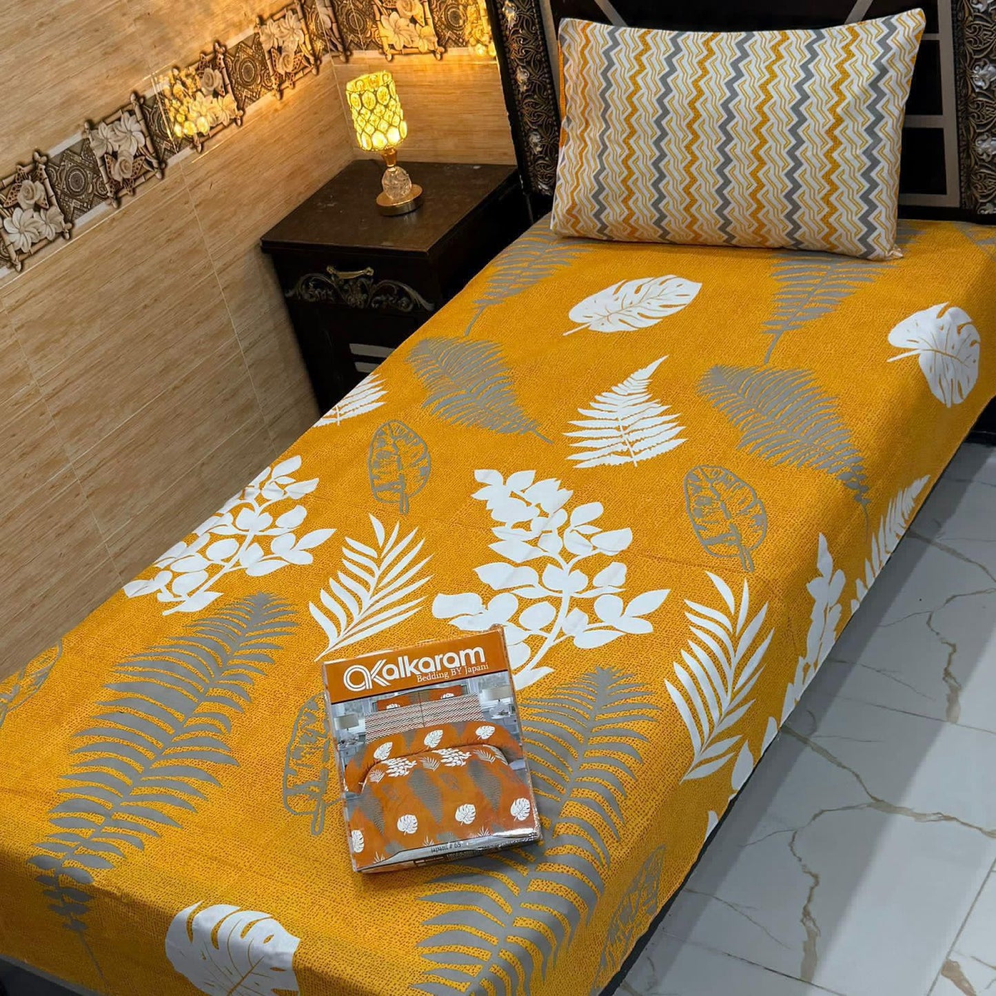 alkaram 4Pc Cotton Single Pair Bedsheet