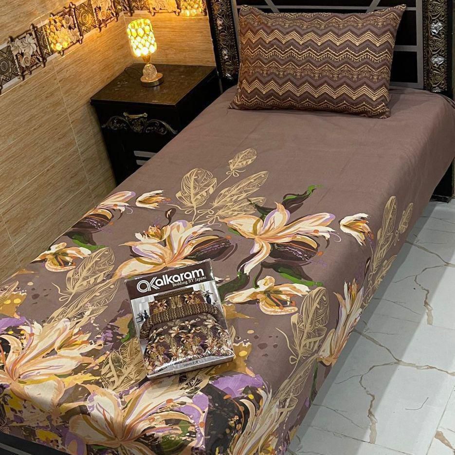 alkaram 4Pc Cotton Single Pair Bedsheet