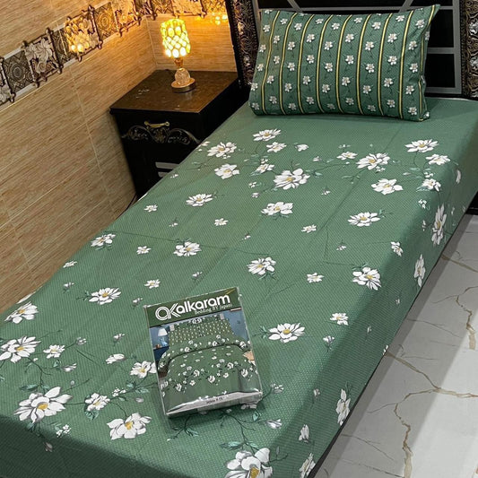 alkaram 4Pc Cotton Single Pair Bedsheet