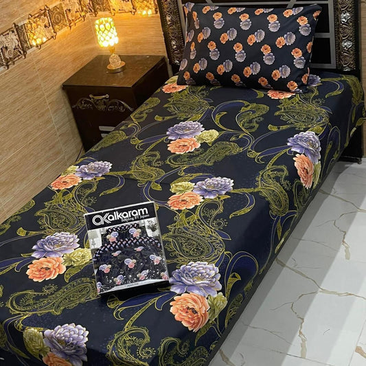 alkaram 4Pc Cotton Single Pair Bedsheet