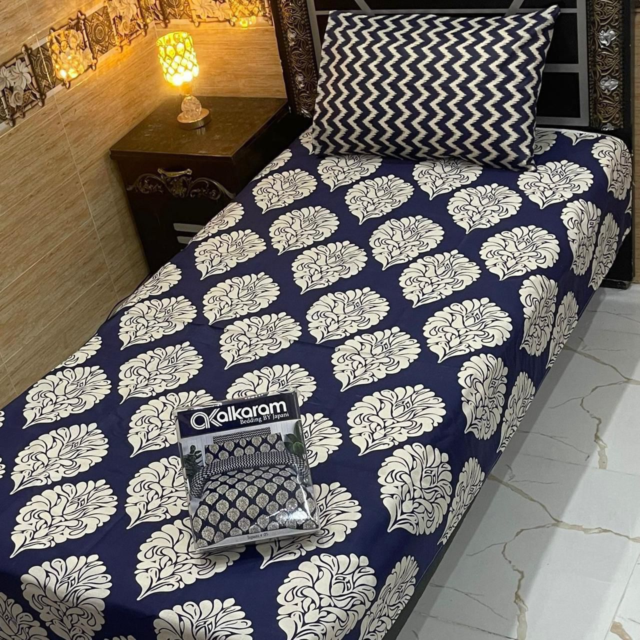 alkaram 4Pc Cotton Single Pair Bedsheet
