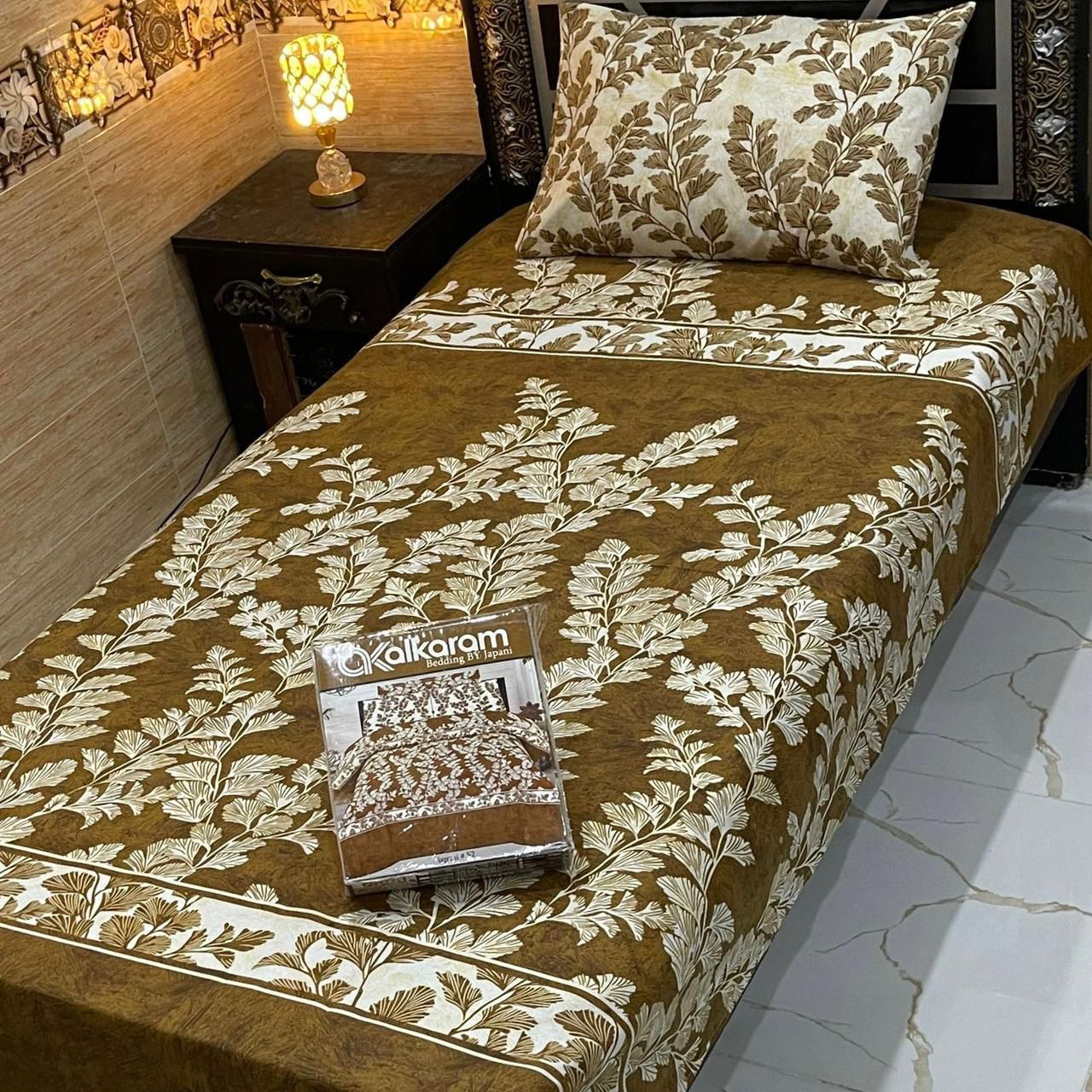 alkaram 4Pc Cotton Single Pair Bedsheet