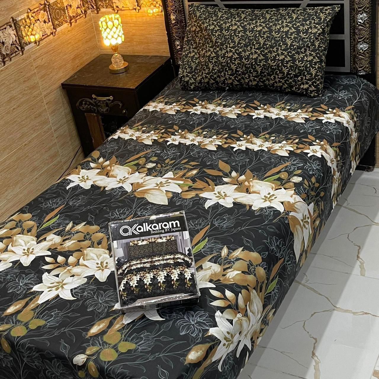 alkaram 4Pc Cotton Single Pair Bedsheet