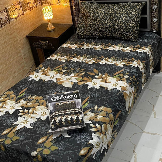alkaram 4Pc Cotton Single Pair Bedsheet