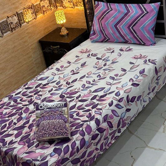 alkaram 4Pc Cotton Single Pair Bedsheet